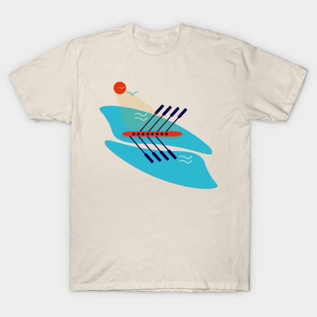 Rowing Boat Crew Racing Regatta T-Shirt by tatadonets